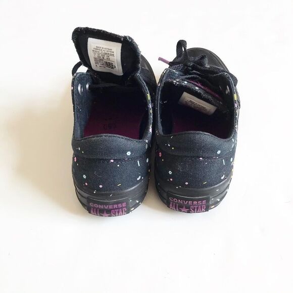 Converse black paint splatter sneakers EUC size 1 - Picture 5 of 7